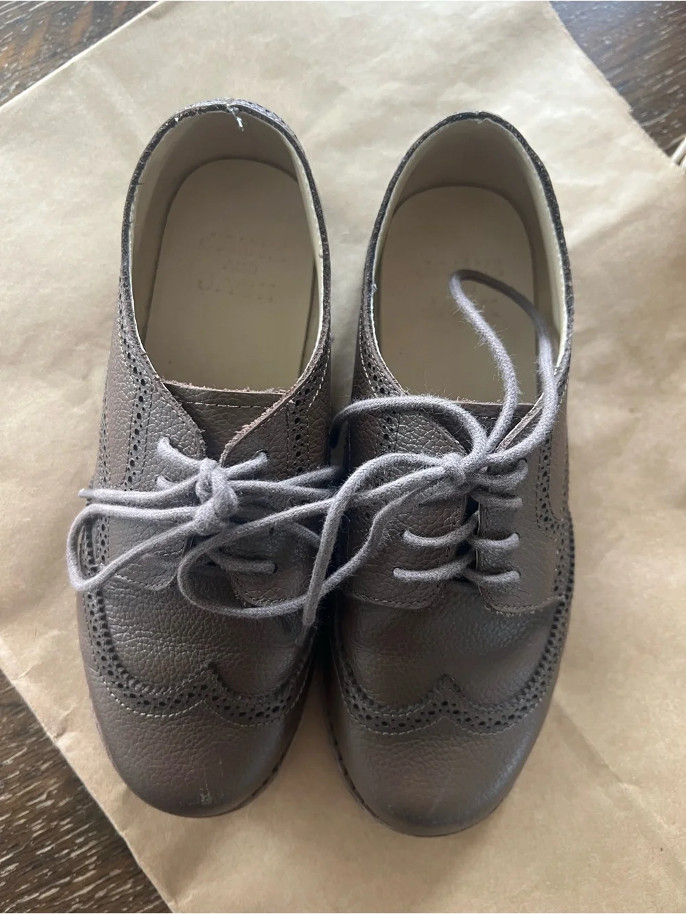 Janie and Jack Brown Leather Brogue Oxford Shoes for Kids